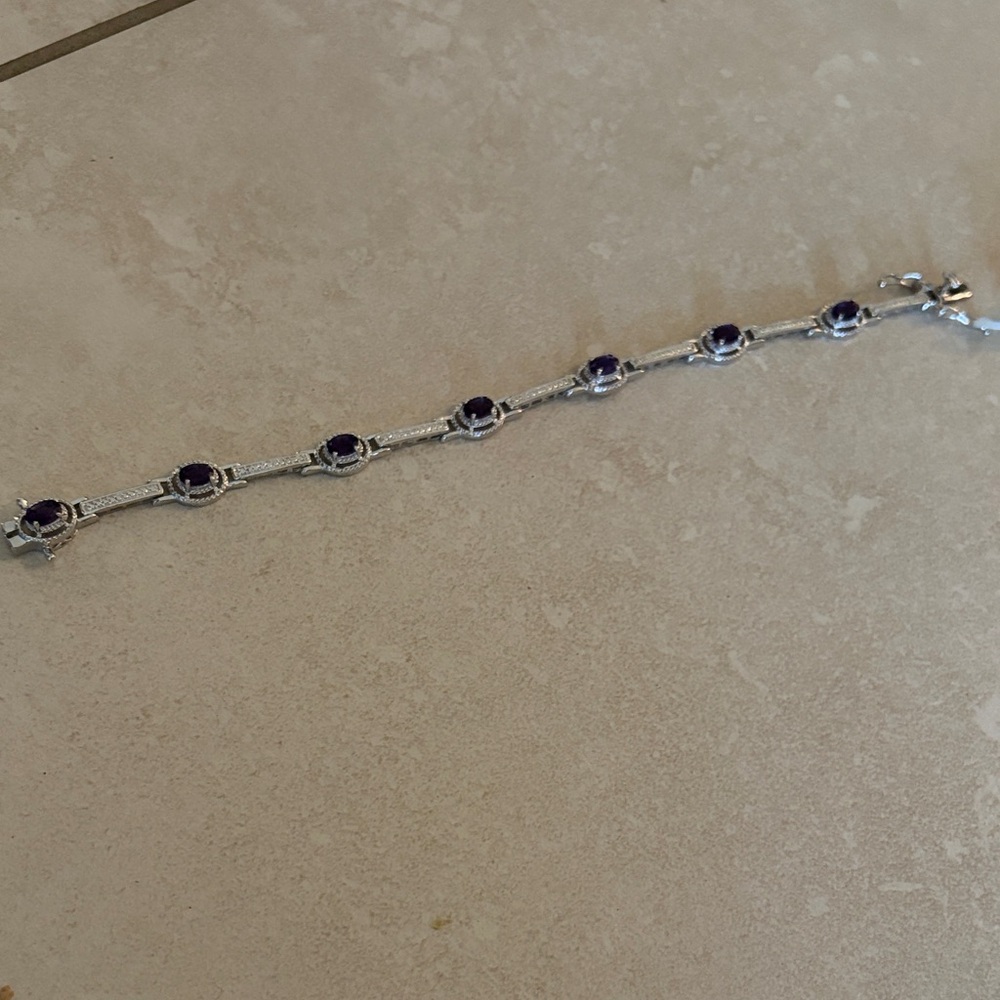 Elegant Silver and Purple Bracelet